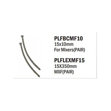 Flexible Braided Connector for Mixers 15x10mm  (PAIR)