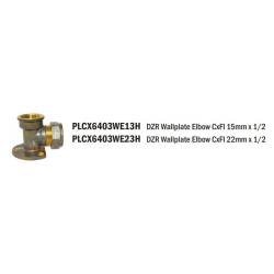 Brass Wallplate Elbow CxFI 22mmX1/2 - REIGN DZR