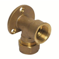 Copper D-33Xs-22 Compression Wall Plate Elbow Fixc 22mm