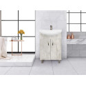 Cabinet Floor Standing Lebo Cement Grey & Ceramic Drop In Basin - 550mm