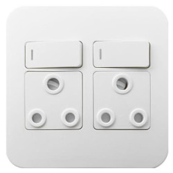 Veti Switch Plug Double - White (100 x 100mm)