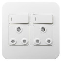 Veti Switch Plug Double - White (100 x 100mm)