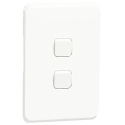 Eurolux 2 Lever Gridplate (Cover plate) - White