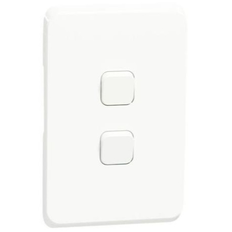 Eurolux 2 Lever Gridplate (Cover plate) - White