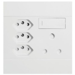 Veti 2VW225 4x4 V-Slim Socket Switch - White