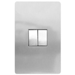 CBI 4x2 Light Switch 2Lever 2Way - Silver/metal  80 x 126 mm