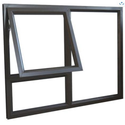 Window Aluminium 1190 x 890mm Kenzo Swartland Top Hung - Charcoal )