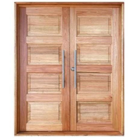 Doors Hardwood 4 Panel Pivot Double Timber Door (1700 x 2100mm)