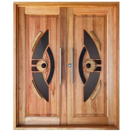 Door Hardwood New Moon Pivot Double Timber Door (1700 x 2100mm)
