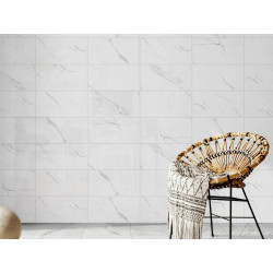 Domus White Shiny Ceramic Wall Tile - 600 x 300mm - /m2