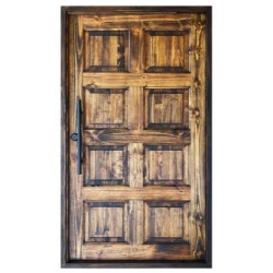 Door Hardwood Entrance 8 Panel Pivot Pine Door - Brown (1200 x 2100mm)
