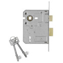 Mortice Lock Chrome Plated 3-Lever Lock Insert - Pull and Twist Reversible Latch