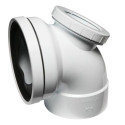 Pan Collar PVC 87.5 Degree Access Heel Bend - White (110mm)