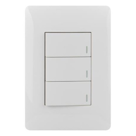 Ysalis 3-Lever 1-Way 4x2 Switches - White