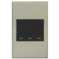 Veti 3 Series 3 Lever 1 Way Switch - Graphite/Titanium (100 x 50mm)
