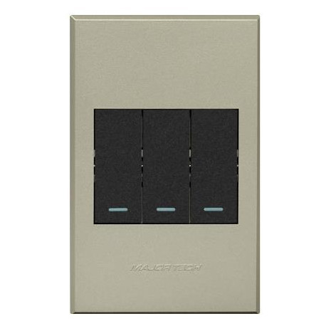 Veti 3 Series 3 Lever 1 Way Switch - Graphite/Titanium (100 x 50mm)