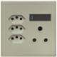 Veti 3 Series 1 x RSA 3 x V-Slim Plug Sockets - Graphite/Titanium (100 x 100mm)