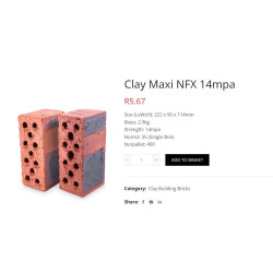 Brick Maxi Clay Hollow14mpa NFX 34-35 /m2 222 x 90x 114mm