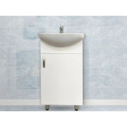 Cabinet Floor Standing White Lebo & Ceramic Basin - 450mm