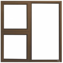 Window Aluminium 1200x1200 mm Top Hung 2 Vent Bronze - Swartland