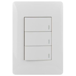 Ysalis 3-Lever 1-Way 4x2 Switches - White
