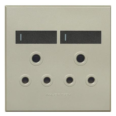 Veti 3 Series Double RSA Plug Sockets - Graphite/Titanium (100 x 100mm)