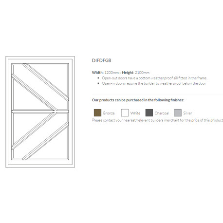 Door Aluminium W:1200mm H:2100mm (swartland)