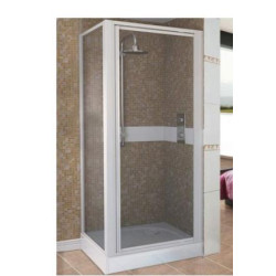 Shower Pivot Door and Panel Set CrystalTech - White