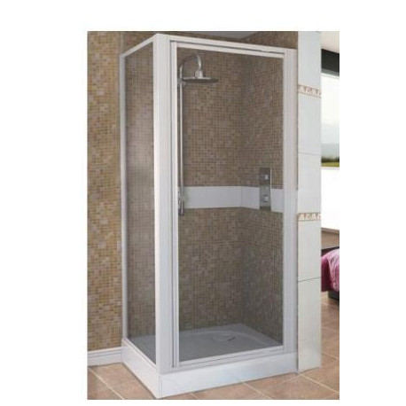 Shower Pivot Door and Panel Set CrystalTech - White