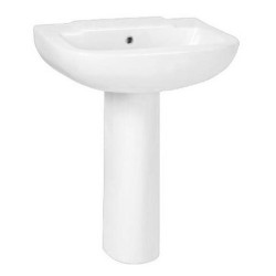 Basin & Pedestal Set Dune White Wall Hung - 805 x 475 x 605mm