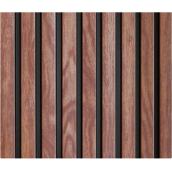 Design House Wall Cladding - Walnut/Black (2.4m x 122mm x 12mm)