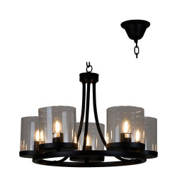 Chaplin Chandelier 5LT Metal with Glass Shades