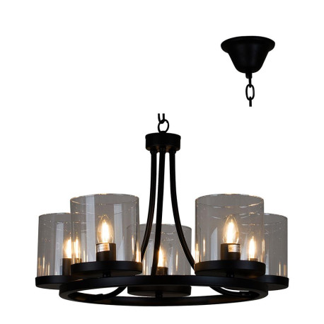 Chaplin Chandelier 5LT Metal with Glass Shades