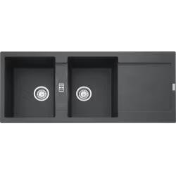 Sink Double Single End Bowl 1160 x 500 mm & 90mm Waste  Depth 200mm White Granite Franke Maris