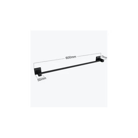 Towel Rail Single 600mm Matt Black