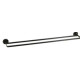 Towel Rail Double 600mm Depth 130mm Stainless Steel Black