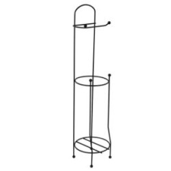 Toilet Paper Holder Roll & Spare Roll Black