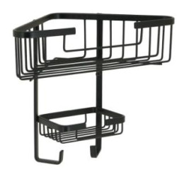 Shower Caddy Corner Shelf 2 Tier Stainless Steel Matt Black