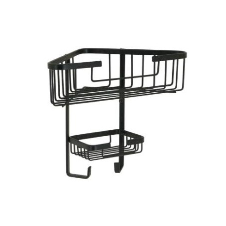 Shower Caddy Corner Shelf 2 Tier Stainless Steel Matt Black