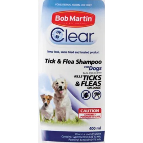 Bob Martin Dog Tick & Flea Shampoo 400Ml