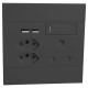Veti 2 USB 4x4 Socket - Charcoal