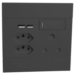 Veti 2 USB 4x4 Socket - Charcoal