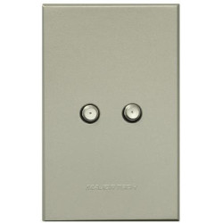 Veti 3 Series 2 x Satellite Sockets - Titanium (100 x 50mm)