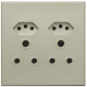 Veti 3 Series 2 x RSA 2 x V-Slim Plug Sockets - Graphite/Titanium (100 x 100mm)