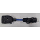Adaptor, Schuko to Double 3 Pin Black Adaptor For Vacuums