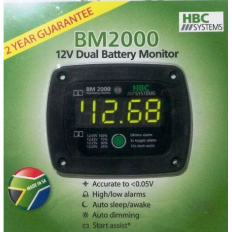 Hbc Dual Battery Monitor - Flush Mount