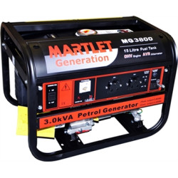 Generator 3.0 Kva AVR Petrol, Recoil Start, 15L Tank, MARTLET