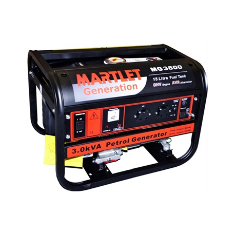 Generator 3.0 Kva AVR Petrol, Recoil Start, 15L Tank, MARTLET
