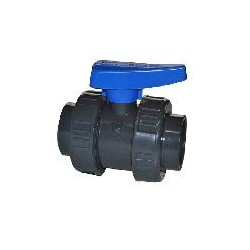PVC Double Union Ball Valve Solvent Weld