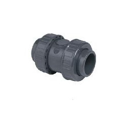 PVC Double Union Check Valve Solvent Weld